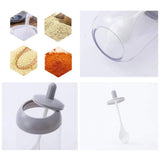 Seasoning Storage Container Food Jar with Lid and Spoon for Kitchen Storage for Sugar, Seeds, Salt, Pepper, Spices