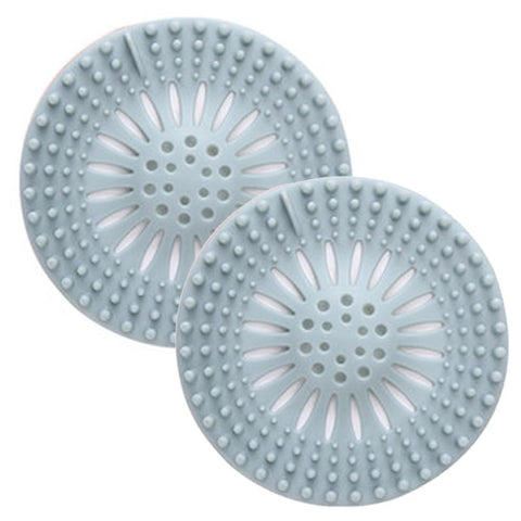 Durable Silicone Bathtub Hair Stopper Easy to Install and Clean Suit for Bathroom Tub Shower and Sink, 2 Pack, Blue