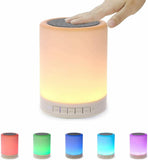 Night Light Bluetooth Speaker Wireless Portable Smart Touch Control Bedside Table Lamp with Colorful Led, Best Gift for Teens Kids