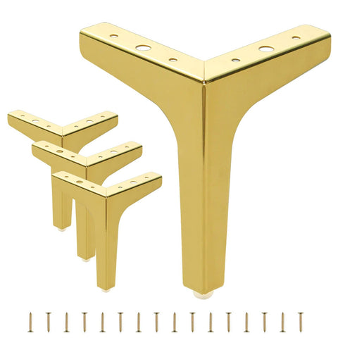 Gold Furniture Leg Metal Set of 4, Home DIY Heavy Duty Replacement Feet for Bookshelf, Sofa, Cabinet, Chair, Couch, Coffee Table In Australia - Darrahopens