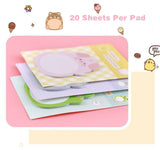 8 Pads Cute Animal Shaped Sticky Notes Self-Sticky Notes Memo Pad for School Office Home Kids Students Roommates Tab Gifts