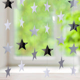 3 pcs Silver Shining Star Hanging Garland Silver Hanging Sparkling Star Streamer Silver Glitter Star Bunting Banner Twinkle Star