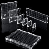 7 Pieces Acrylic Stamp Blocks Set Clear Stamping Blocks Tools with Grid and Grip, Decorative Stamp Blocks for Kids Scrapbooking In Australia - Darrahopens