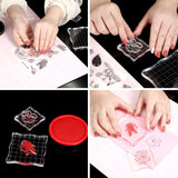 7 Pieces Acrylic Stamp Blocks Set Clear Stamping Blocks Tools with Grid and Grip, Decorative Stamp Blocks for Kids Scrapbooking In Australia - Darrahopens