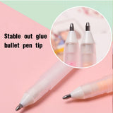 Scrapbook Quick Dry Glue Pen Set, Resin Gel Adhesive, 6 Colors, Handmade Stationery, Papercrafts, Foil-Stamping Suitable