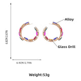 Large Hoop Earrings Colourful Geometric Circle Earrings Chunky Hoop Earrings Statement Dangle Earrings
