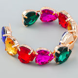 Large Hoop Earrings Colourful Geometric Circle Earrings Chunky Hoop Earrings Statement Dangle Earrings