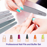 Nail File and Buffer Set, 6 Pcs Professional Nail File Kit for Acrylic and Natural Nails, Grit Soft Nail Filer Gel Nail Files