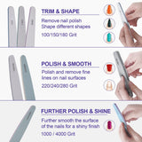 Nail File and Buffer Set, 6 Pcs Professional Nail File Kit for Acrylic and Natural Nails, Grit Soft Nail Filer Gel Nail Files