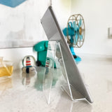 5PCS Acrylic Book Display Stand Clear Easel with Ledge Tablet Holder for Displaying Books, Pictures, Notebooks, CDs