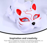 Cat Mask, 3PCS Masks White Cat Masks Blank DIY Halloween Mask Animal Half Facemasks Masquerade Cosplay Party