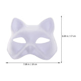 Cat Mask, 3PCS Masks White Cat Masks Blank DIY Halloween Mask Animal Half Facemasks Masquerade Cosplay Party