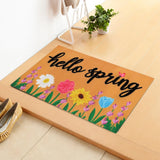 packingSpring Welcome Doormat Small Blue Flowers and Green Leaves Welcome Floor Mats Kitchen Indoor and Outdoor Decoration In Australia - Darrahopens
