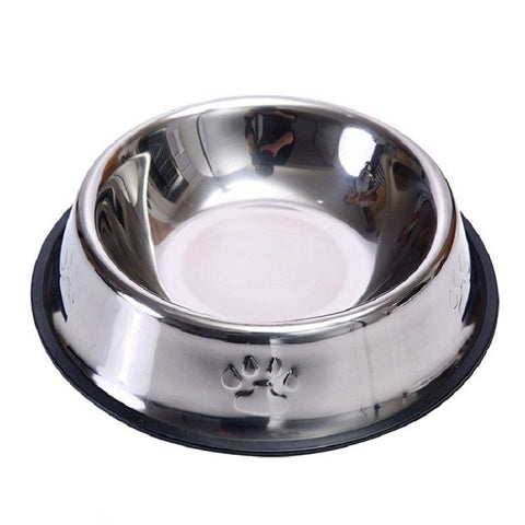 Stainless Steel Dog Bowls, Dog Feeding Bowls, Dog Plate Bowls with Rubber Base, Small and Medium Pet Feeder Bowls and Water Bowls