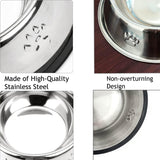 Stainless Steel Dog Bowls, Dog Feeding Bowls, Dog Plate Bowls with Rubber Base, Small and Medium Pet Feeder Bowls and Water Bowls