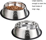 Stainless Steel Dog Bowls, Dog Feeding Bowls, Dog Plate Bowls with Rubber Base, Small and Medium Pet Feeder Bowls and Water Bowls