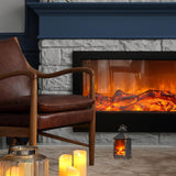 Flameless LED Fireplace USB/Battery Powered Desktop Fireplace with Handle Portable Mini Fireplace for Indoor Outdoor