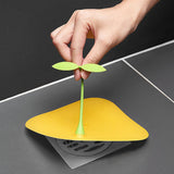 Silicone floor drain with cute bean sprout shape, sewer deodorization and odor prevention pad, insect proof drainage plug