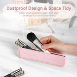 Silicone makeup brush bag with magnetic seal, portable travel makeup brush holder, waterproof makeup storage, easy to clean