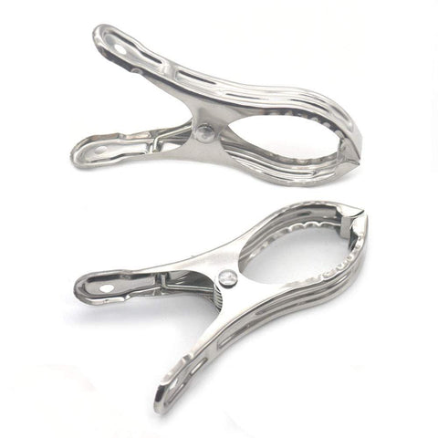 3pcs Stainless steel clothes clip, beach chair towel clip, giant clothes clip, metal clip - prevents towels from being blown away