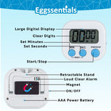 Kitchen Timers for Cooking and Baking with Big Digital Numbers and Loud Alarm Used in Cooking, Classroom, and Office.