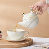 Tea for One Porcelain Teapot and Cup Set, Tea Set for One, Floral Teapot, Gold Rose Tea Set Gift for Women