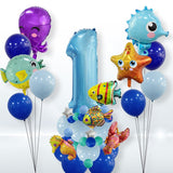 Ocean Animal Birthday Party Decoration, Ocean Animal Balloon Set No.1 Octopus Pufferfish Starfish Blue Ocean Balloon In Australia - Darrahopens
