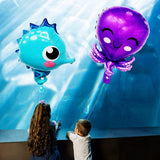 Ocean Animal Birthday Party Decoration, Ocean Animal Balloon Set No.1 Octopus Pufferfish Starfish Blue Ocean Balloon