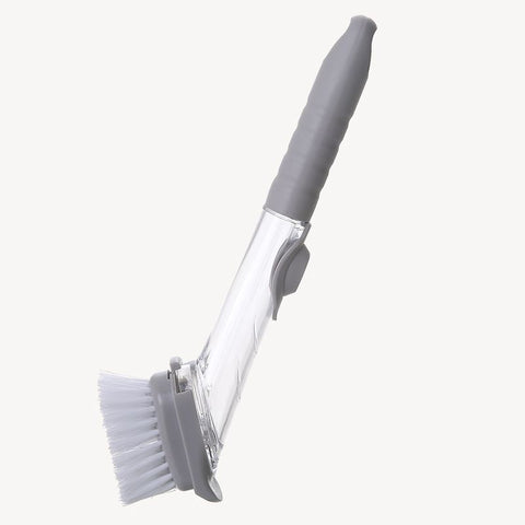 Dishwasher Brush with Soap Dispenser. Long Handled Hydraulic Dishwashing Brush.Kitchen Tool Cleaning Brush, Non Stick Oil Brush.