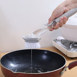 Dishwasher Brush with Soap Dispenser. Long Handled Hydraulic Dishwashing Brush.Kitchen Tool Cleaning Brush, Non Stick Oil Brush.