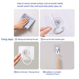 Traceless Wall Adhesive Hook，Rotate 360°Ceiling Adhesive Hook，Waterproof Bathroom Kitchen Heavy Duty Self Adhesive Hooks