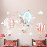 Hot air balloon wall stickers cartoon animal wall stickers fox elephant butterfly wall decorations DIY children's murals In Australia - Darrahopens