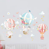 Hot air balloon wall stickers cartoon animal wall stickers fox elephant butterfly wall decorations DIY children's murals In Australia - Darrahopens