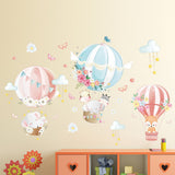 Hot air balloon wall stickers cartoon animal wall stickers fox elephant butterfly wall decorations DIY children's murals