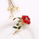 Brooch, elegant pearl cardigan collar, Mother's Day gift, high-end elegant rose mountain camellia brooch, wedding dress accessories In Australia - Darrahopens