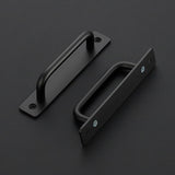 2pcs Warehouse door handle, black cabinet handle, zinc alloy door handle, with sliding closet door handle handle board
