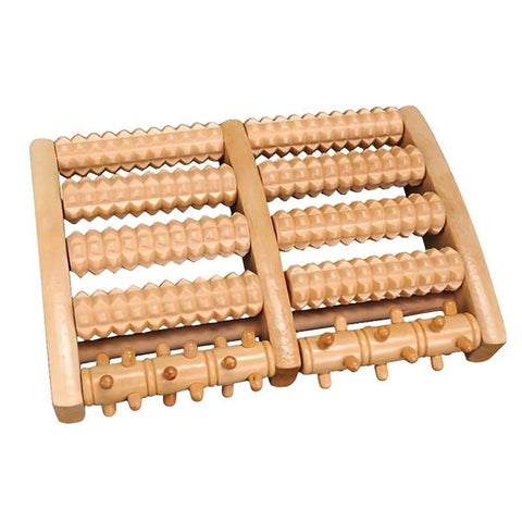 Wooden foot massage roller, bipedal massage roller, used to relieve foot fatigue, pain, and plantar fasciitis In Australia - Darrahopens