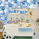 Blue and White Balloon Arched Wreath Set - Male Baby Balloon Arched with Different Sizes Blue and White Balloons In Australia - Darrahopens
