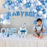 Blue and White Balloon Arched Wreath Set - Male Baby Balloon Arched with Different Sizes Blue and White Balloons In Australia - Darrahopens