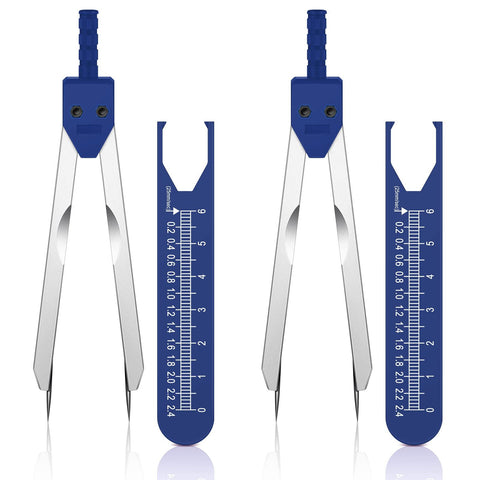 2pcs Electrocardiogram caliper with ruler electrocardiograph, nursing measuring tool with scale and sleeve, and dividing gauge
