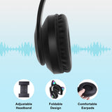 Children's headphones with microphone LED light, cat ear Bluetooth headphones, foldable stereo ear hanging headphones