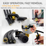 Coaxial mid span wire stripper, radial cutter, slitting ring tool, coaxial circular cable sheath wire stripper, wire stripper tool