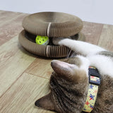 Interactive Cat Scratching Board,Cat Grinding Claw Scratching Board with a Toy Bell Ball Convenient Cat Toy Durable Recyclable