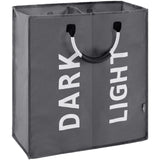 Large laundry basket with 2 compartments, foldable laundry bag, foldable laundry basket, foldable laundry storage box