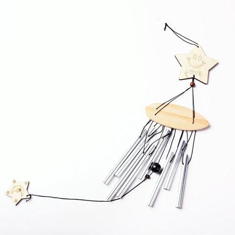 Metal Multi-Tube Solid Wood Wind Chime Lovely Outdoor Living Yard Garden Decorations Window Bells Wall Hanging Ornaments