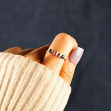 2pcs Caiyao Adjustable Enamel Bead Rotating Ring Multicolor  Rings Stainless Steel Anxiety Relief Open Ring For Men Women
