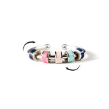 2pcs Caiyao Adjustable Enamel Bead Rotating Ring Multicolor  Rings Stainless Steel Anxiety Relief Open Ring For Men Women