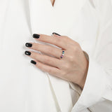 2pcs Caiyao Adjustable Enamel Bead Rotating Ring Multicolor  Rings Stainless Steel Anxiety Relief Open Ring For Men Women