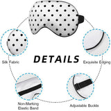 Black and white polka dot silk eye mask sleep facial mask classic simple eye mask with adjustable shoulder strap, light weight In Australia - Darrahopens