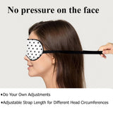 Black and white polka dot silk eye mask sleep facial mask classic simple eye mask with adjustable shoulder strap, light weight